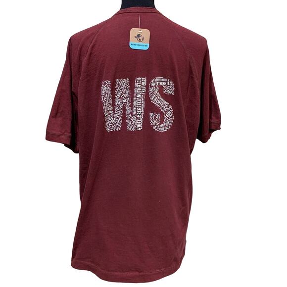 Wingspan Inspired Mens Large White-Breasted Nuthatch Bird Upcycled Henley Tee - Picture 3 of 4